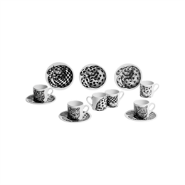 Fornasetti - Tazze Caffè - High Fidelity - Set da 6